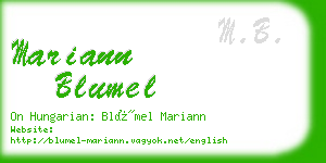 mariann blumel business card